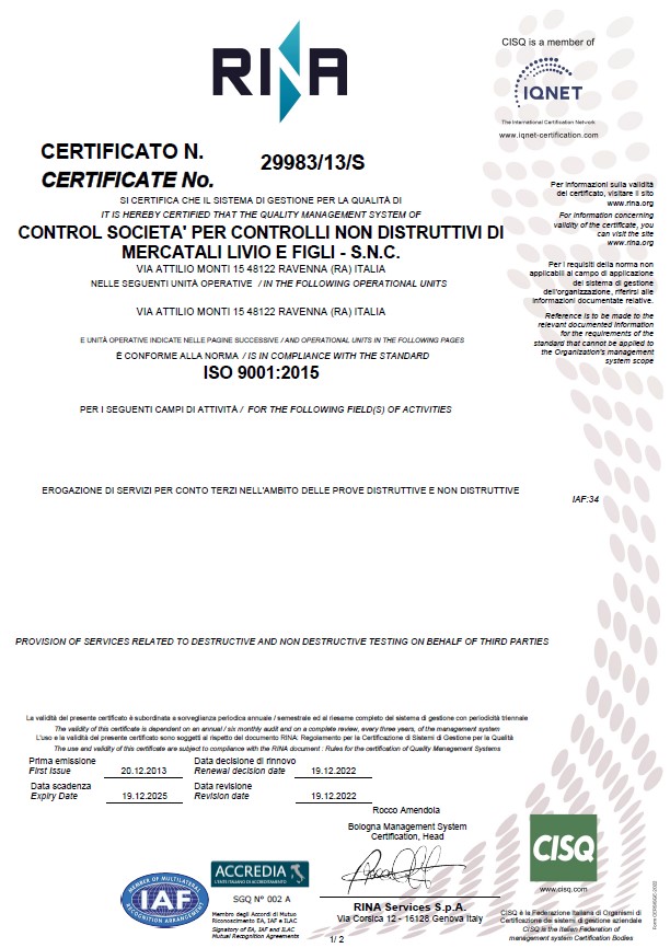 Certificato ISO